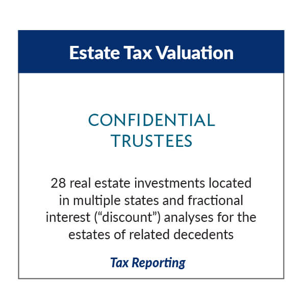 Image with Estate Tax Valuation text and Confidential Trustees logo