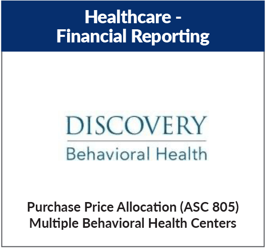 Image with Healthcare - Financial Reporting title and Discovery Behavioral Health logo