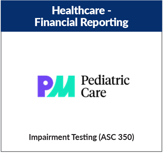 Image with Healthcare - Financial Reporting title and PM Pediatric Care logo