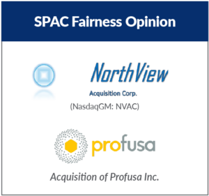 Image with SPAC Fairness Opinion title and Northview Acquisition Corp and Profusa logos